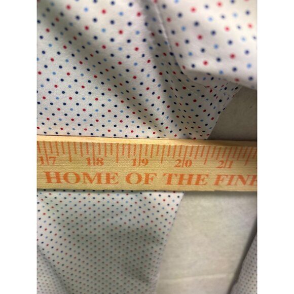 ConStruct Slim Fit Mens Dress Shirt M White Polka Dot Pattern Long Sleeve - Picture 5 of 10